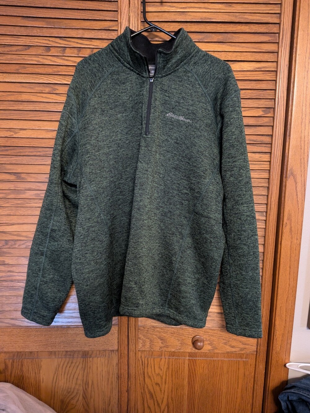 Eddie Bauer Green Fleece Quarter Zip Jacket Size XL Men's